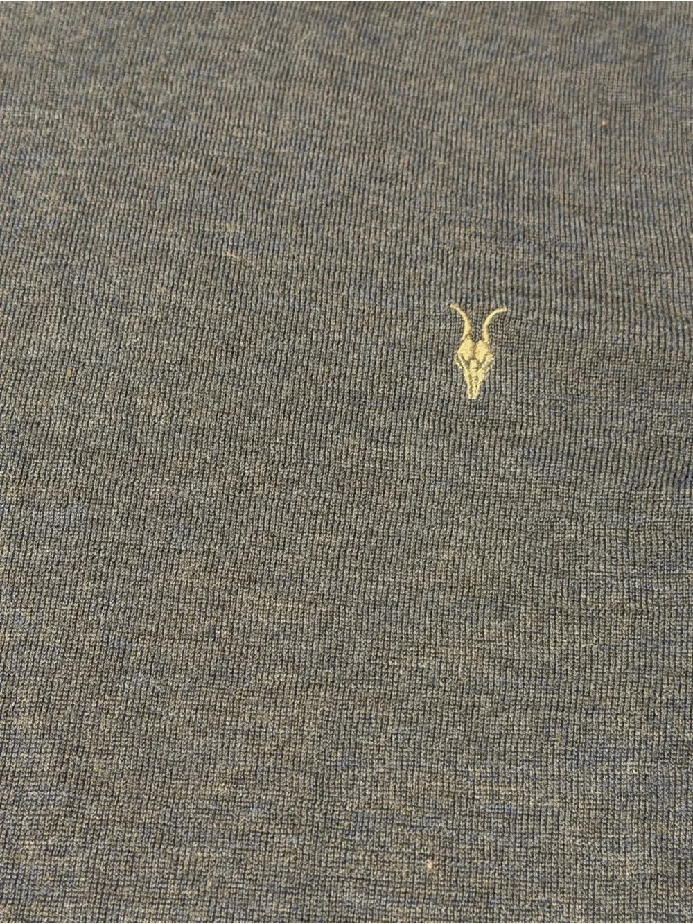 All Saints 100% Wool Lightweight Pullover Men's Dark Blue Knit Sweater. Size M